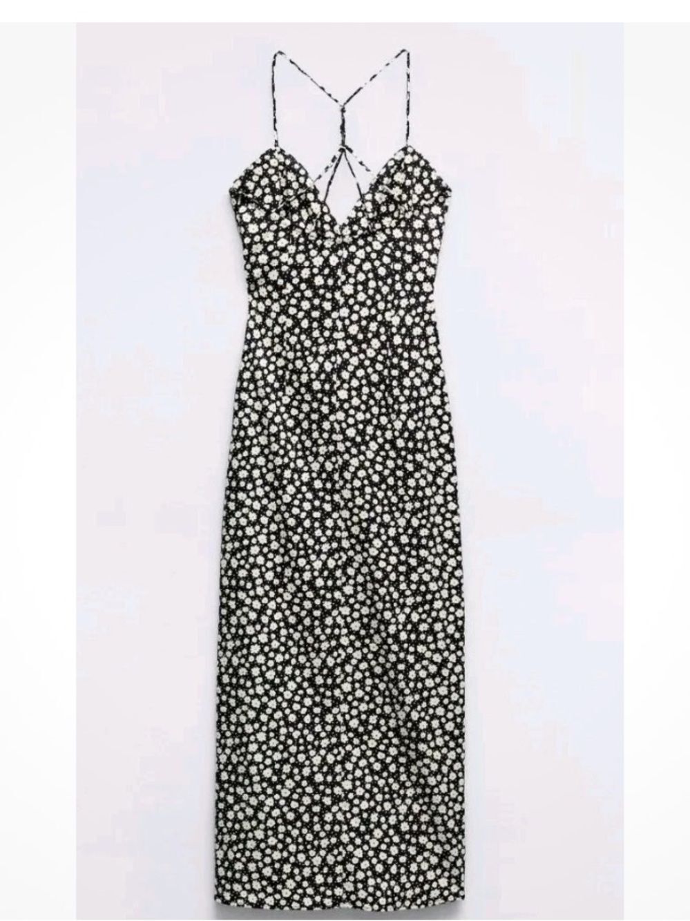 Zara Linen Floral Strapy Midi Dress M NWT - Picture 5 of 14